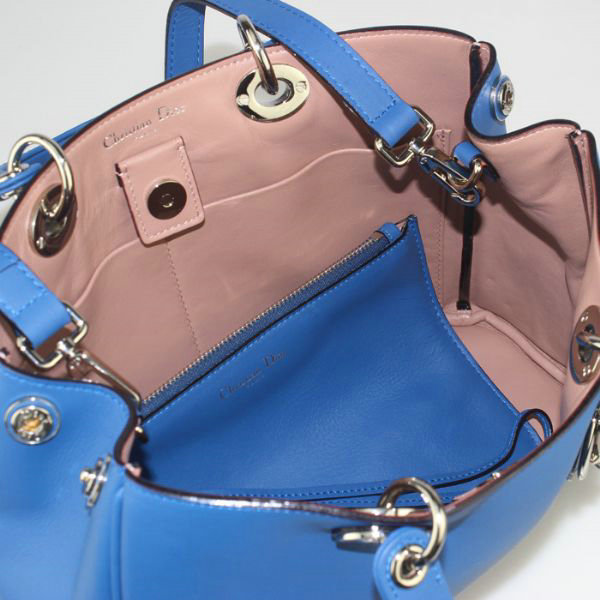 small Christian Dior diorissimo original calfskin leather bag 44374 blue&pink
